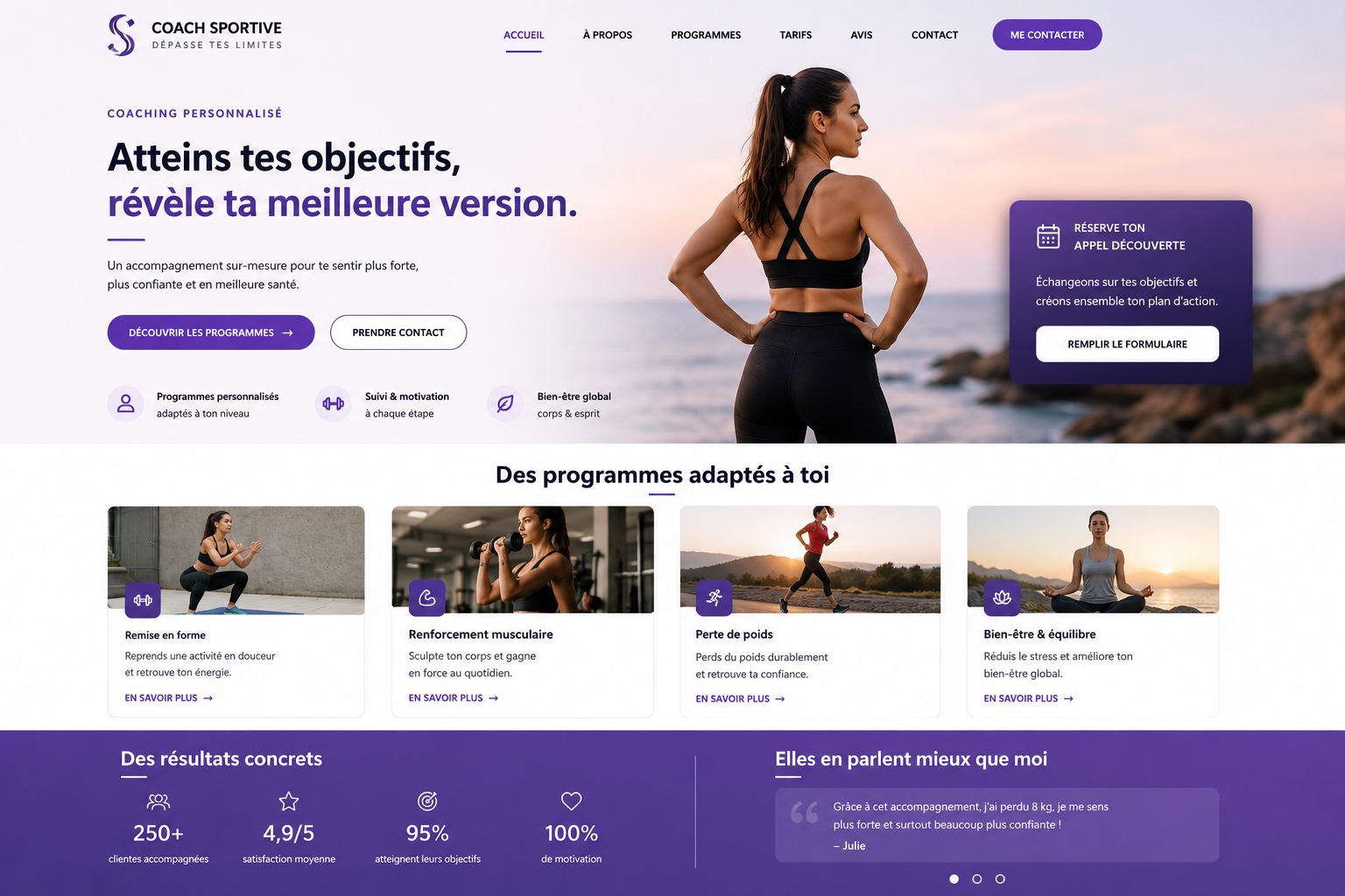 Coach sportive, vue 1